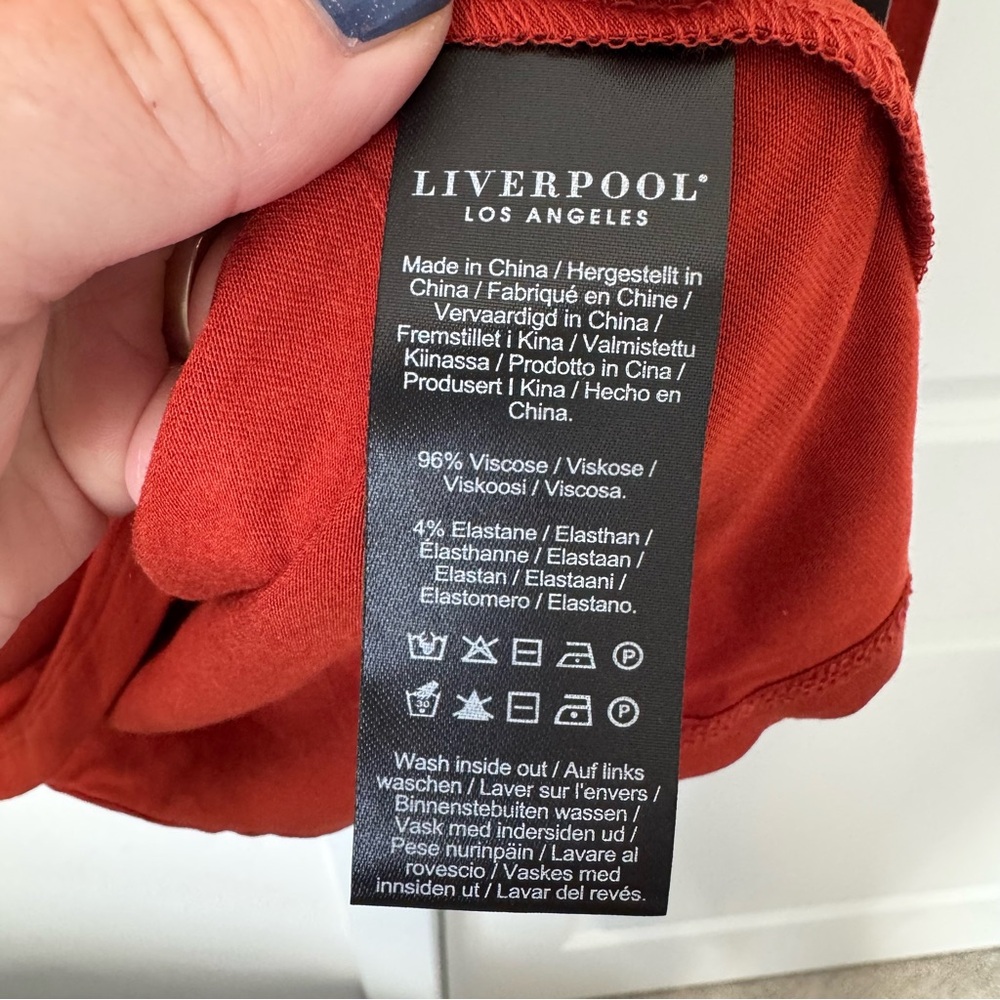 NWT Liverpool Los Angeles Mock Neck Long Sleeve Knit Top Orange Size Large Fall - Picture 8 of 9